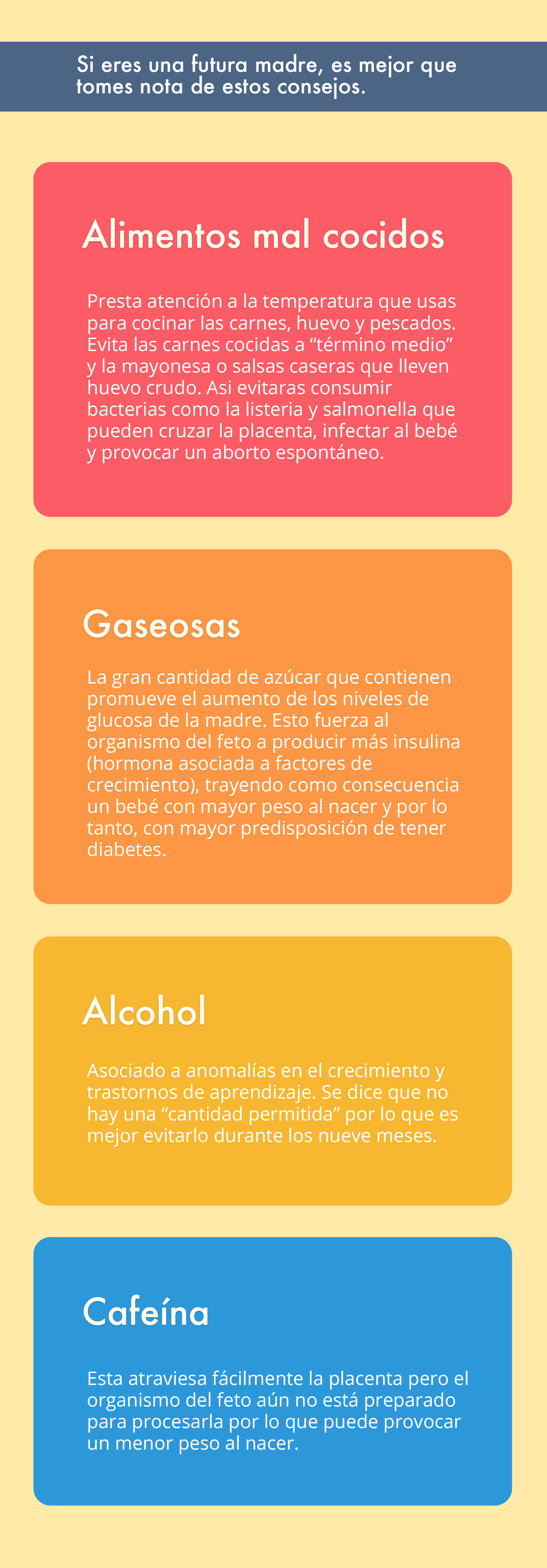 Evita estos 4 alimentos durante el embarazo