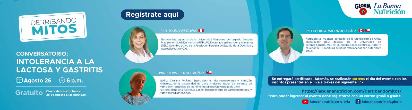 Derribando mitos: Conversatorio-Intolerancia a la lactosa y gastritis